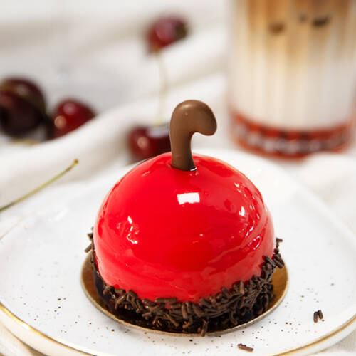 Cherry Mousse Truffle Mini Cake
